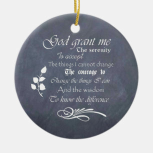 Serenity prayer gift chalkboard retro ceramic ornament