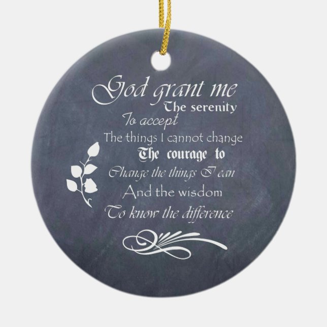 Serenity prayer gift chalkboard retro ceramic ornament (Front)