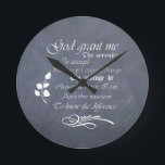 Serenity prayer gift chalkboard retro round clock<br><div class="desc">Bautiful retro chalkboard style gift featuring verse from the serenity prayer. Lovely and inspirational.</div>