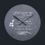 Serenity prayer gift chalkboard retro round clock<br><div class="desc">Bautiful retro chalkboard style gift featuring verse from the serenity prayer. Lovely and inspirational.</div>