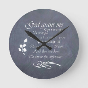 Serenity prayer gift chalkboard retro round clock