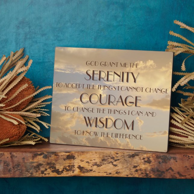 Serenity Prayer Glowing Sky Plaque (Side)