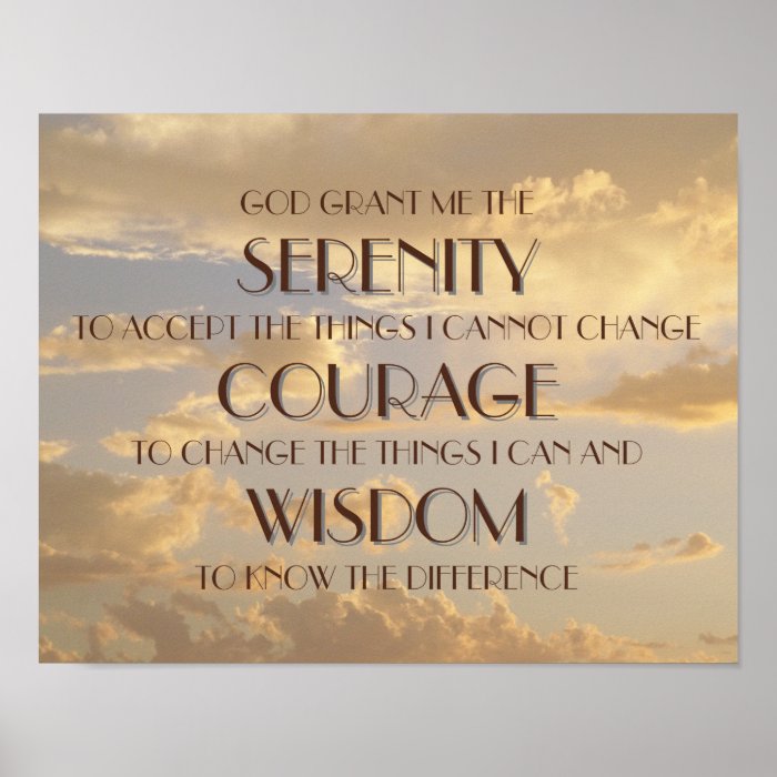 Serenity Prayer Glowing Sky Print