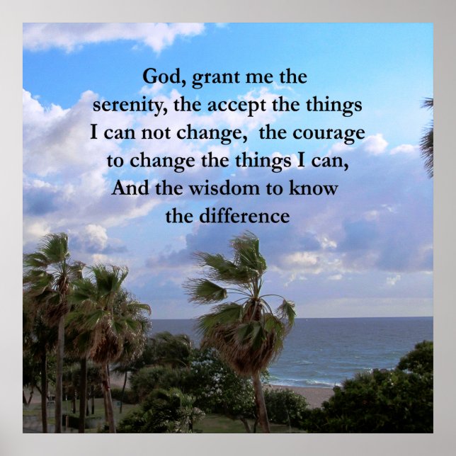 SERENITY PRAYER "GOD GRANT ME THE SERENITY" POSTER (Front)