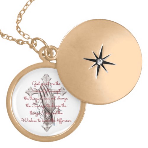 Serenity Prayer Gold Plated Necklace