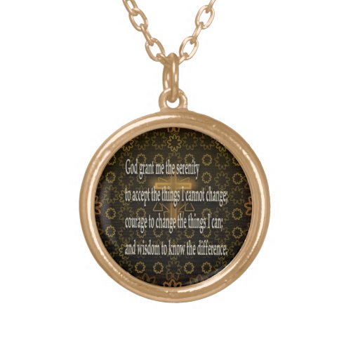 Serenity Prayer Gold Plated Necklace