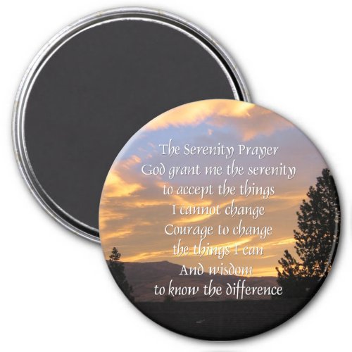Serenity Prayer Golden Circle Magnet