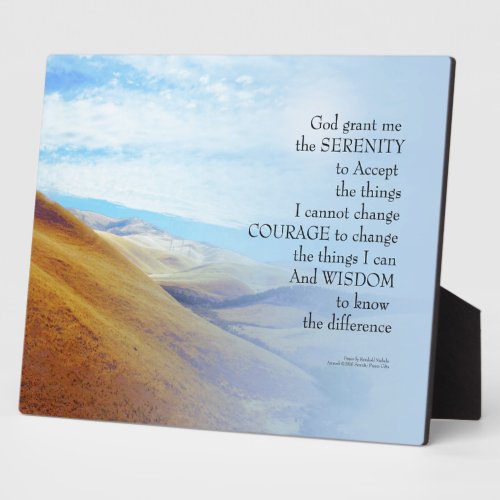 Serenity Prayer Golden Hills Plaque