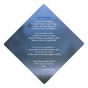 Serenity Prayer Graduation Cap Topper