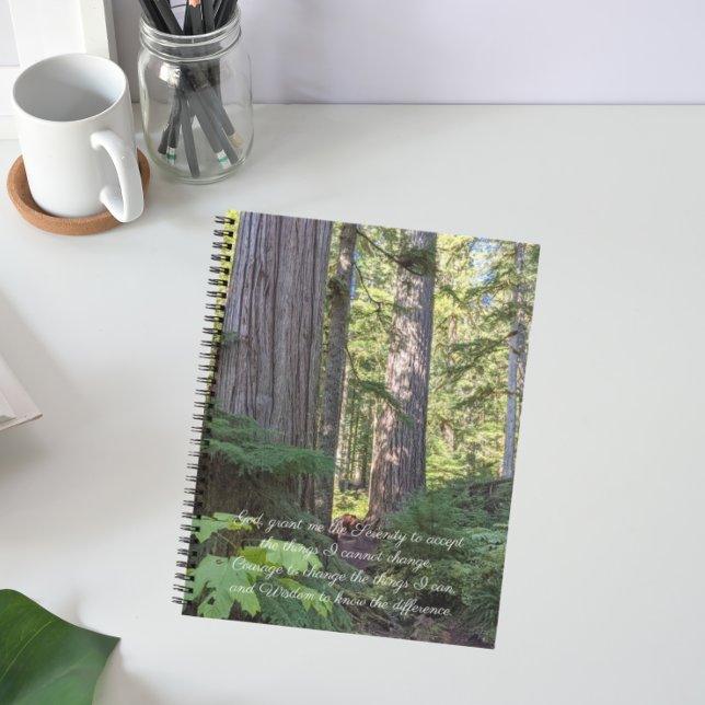 Serenity Prayer Green Forest Notebook (In Situ)