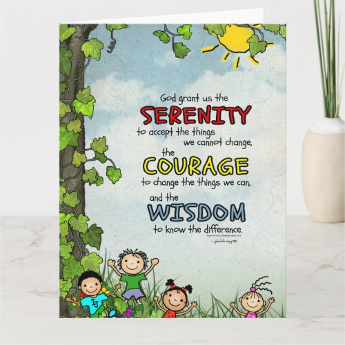 Serenity Prayer Happy Children StrengthRecovery Card