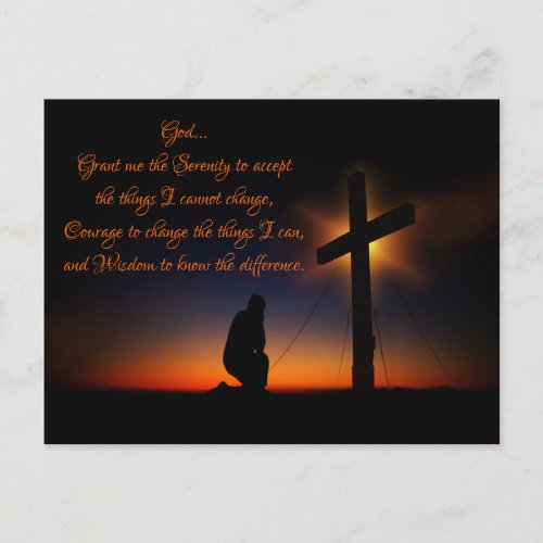 Serenity Prayer Holy Cross at Sunset Postcard