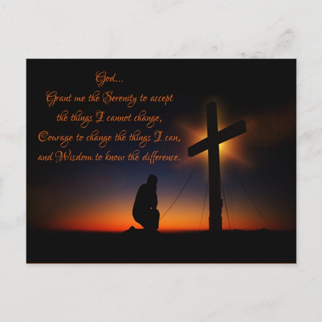 Serenity Prayer Holy Cross at Sunset Postcard (Front)