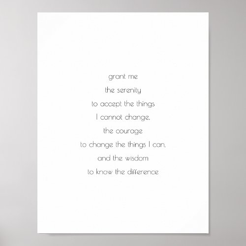 Serenity Prayer HP neutral God not mentioned Poster