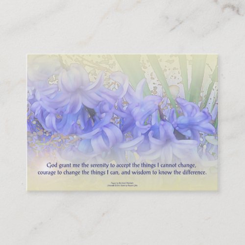 Serenity Prayer Hyacinths Business Card