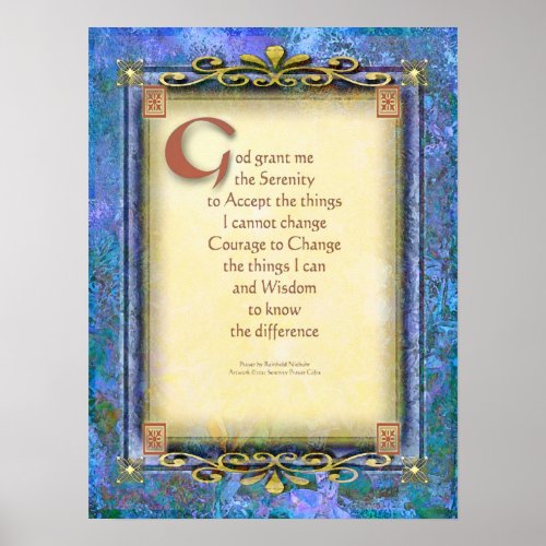 Serenity Prayer Illuminated 3 Poster