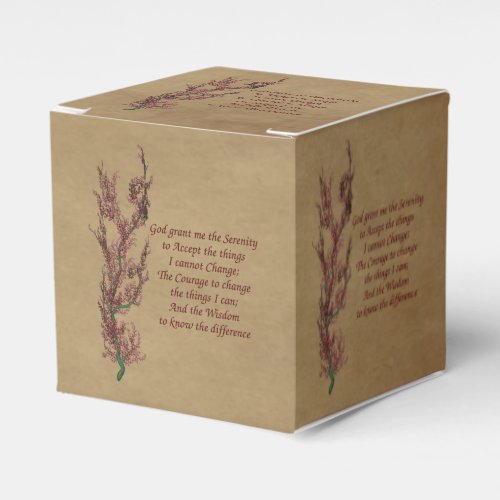 Serenity Prayer Inspirational Floral Favor Boxes
