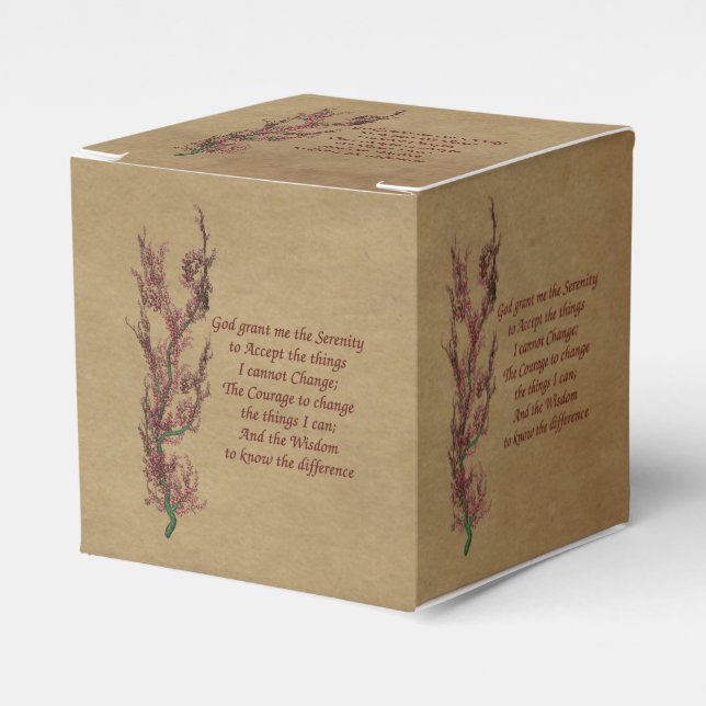 Serenity Prayer Inspirational Floral Favor Boxes (Front Side)