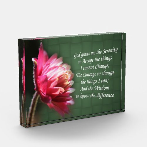 Serenity Prayer Inspirational Flower Photo Block