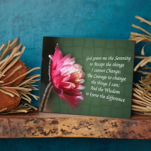 Serenity Prayer Inspirational Flower Plaque