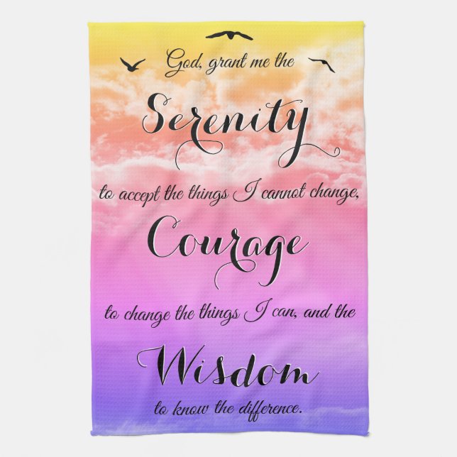 Serenity Prayer Inspirational Kitchen Towel (Vertical)