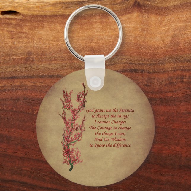 Serenity Prayer Inspirational Quote  Keychain (Front)