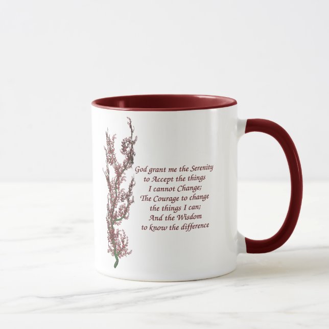 Serenity Prayer Inspirational Quote Mug (Right)