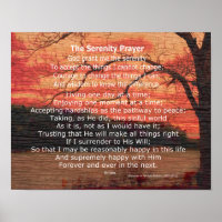 Serenity Prayer inspirational quote on nature art