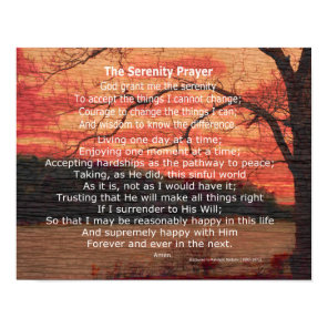 Serenity Prayer inspirational quote on nature art Poster