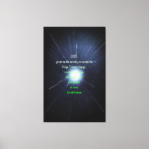 Serenity Prayer Inspiring Vintage Christian Art Canvas Print