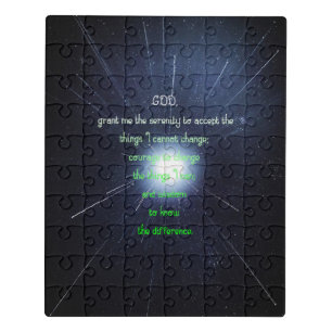 Serenity Prayer Inspiring Vintage Christian Art Jigsaw Puzzle
