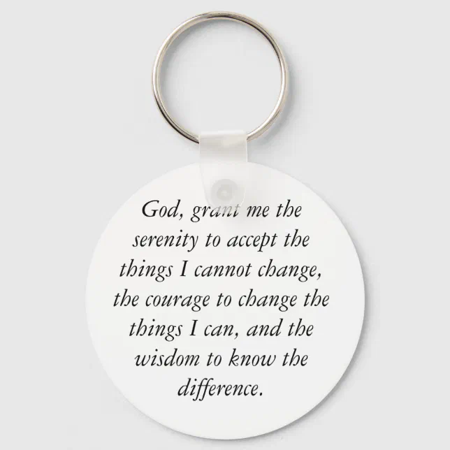 Serenity Prayer Keychain, simple & clean. Keychain | Zazzle