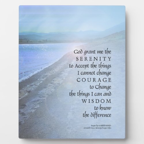 Serenity Prayer Lake View Plaque