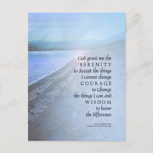 Serenity Prayer Lake View Postcard