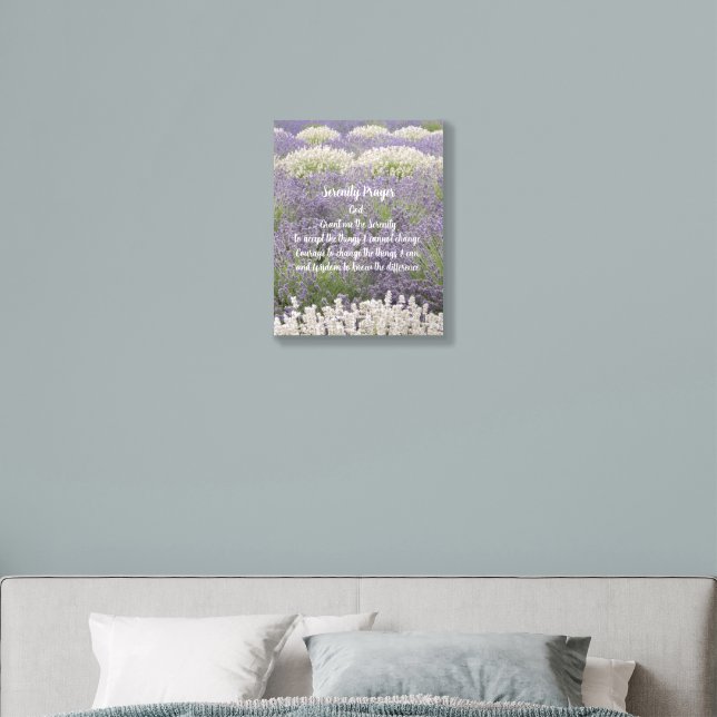 Serenity Prayer Lavender Garden Floral Foam Core Photo Tile (Bedroom)