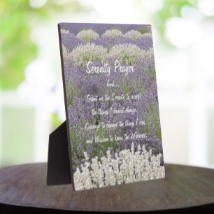 Serenity Prayer Lavender Garden Floral Plaque