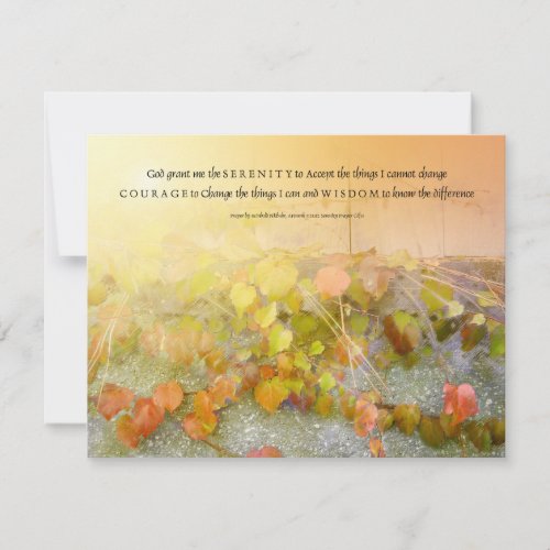 Serenity Prayer Leaves and Wall Invitation