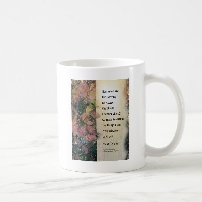 Serenity Prayer Leaves Panel Coffee Mugs