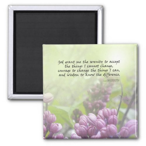 Serenity Prayer Lilac Buds Magnet