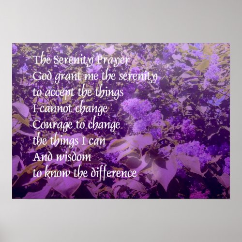 Serenity Prayer Lilacs Poster