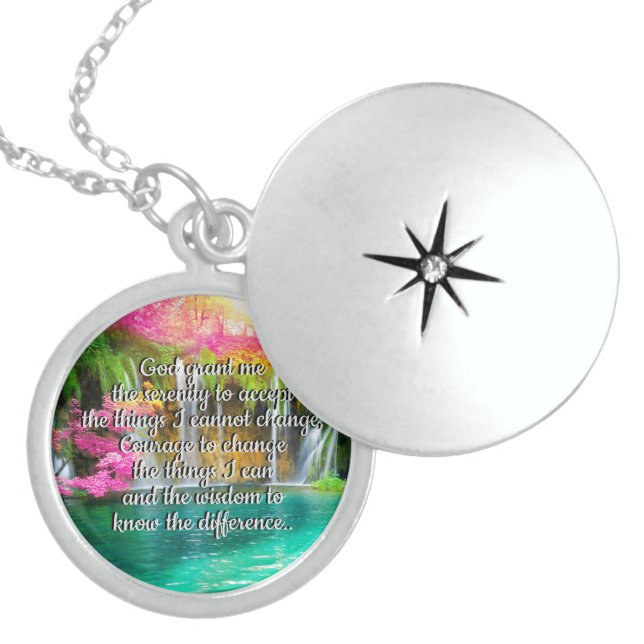 Serenity Prayer Locket Necklace (Front)