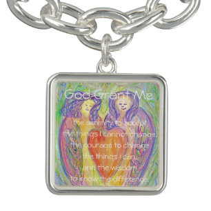 Serenity Prayer Love Angels Pendant Jewelry Charm Bracelet