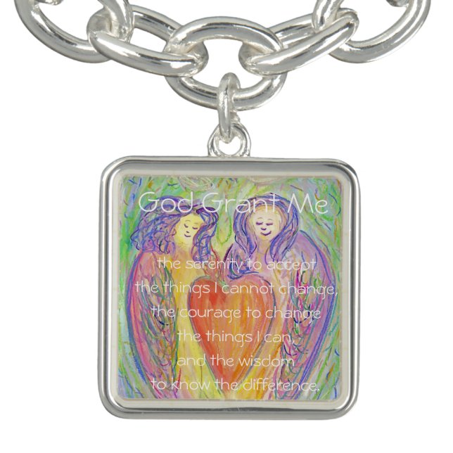 Serenity Prayer Love Angels Pendant Jewelry Charm Bracelet (Design)