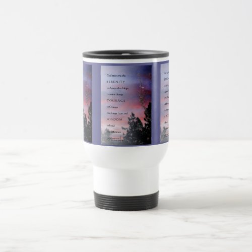 Serenity Prayer March Sunrise Travel Mug