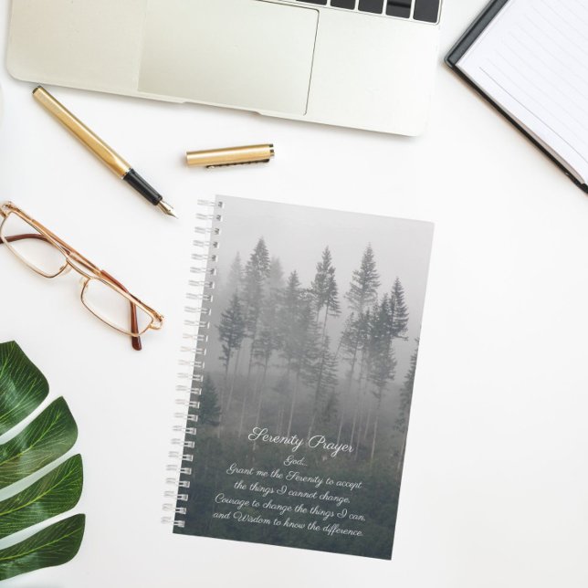 Serenity Prayer Misty Forest Notebook (In Situ)