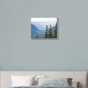 Serenity Prayer Misty Mountains Landscape Canvas Photo Tile