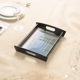 Serenity Prayer Misty Mountains Landscape Serving Tray
