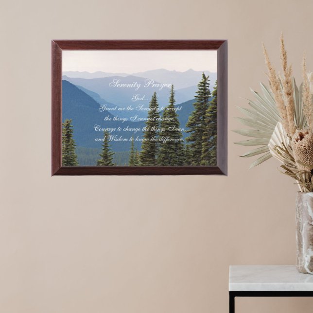 Serenity Prayer Misty Mountains Wall Plaque (In Situ)