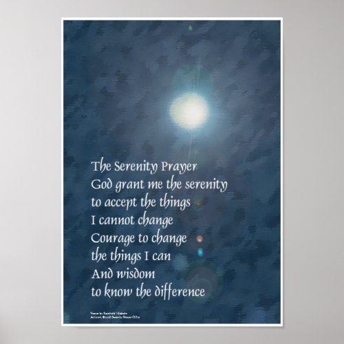 Serenity Prayer Moon Poster