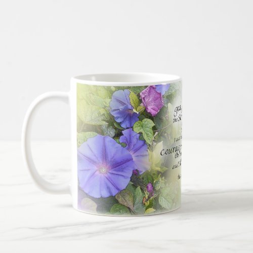 Serenity Prayer Morning Glories Glow Coffee Mug